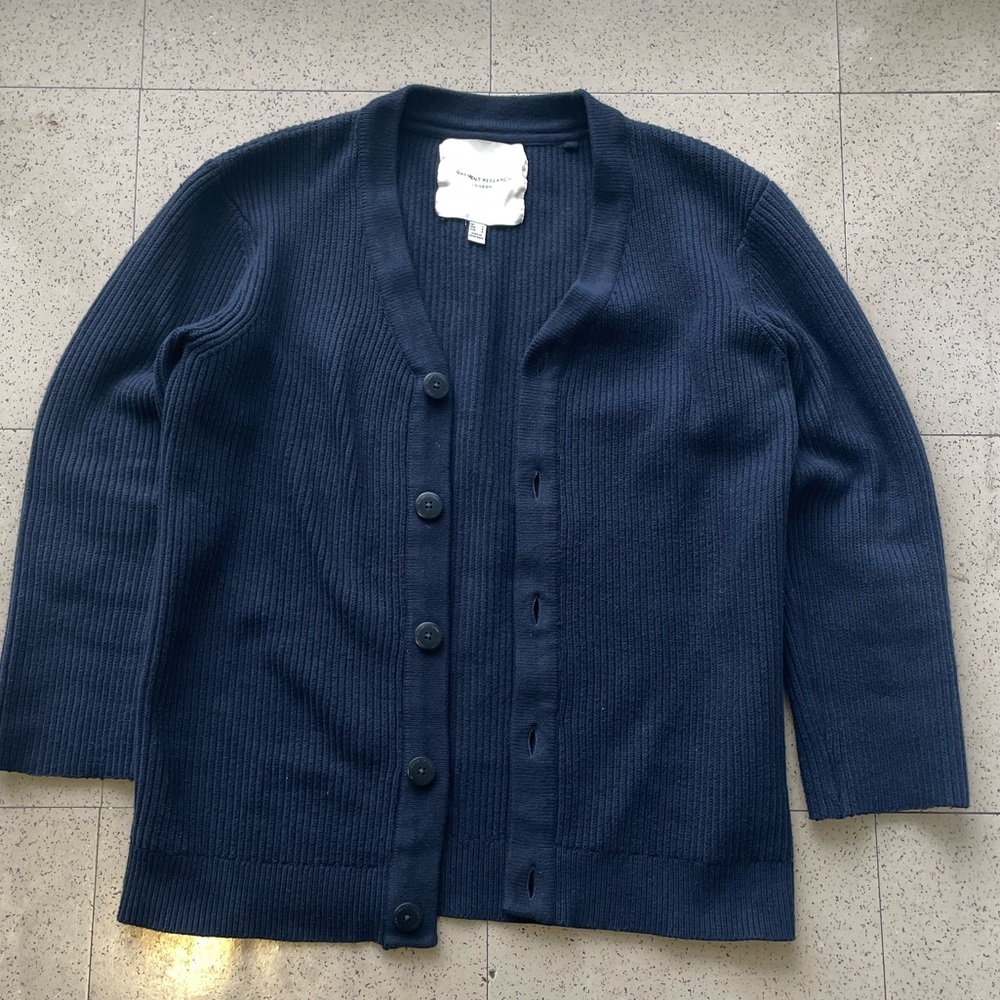 Navy Blue Cardigan Sweater